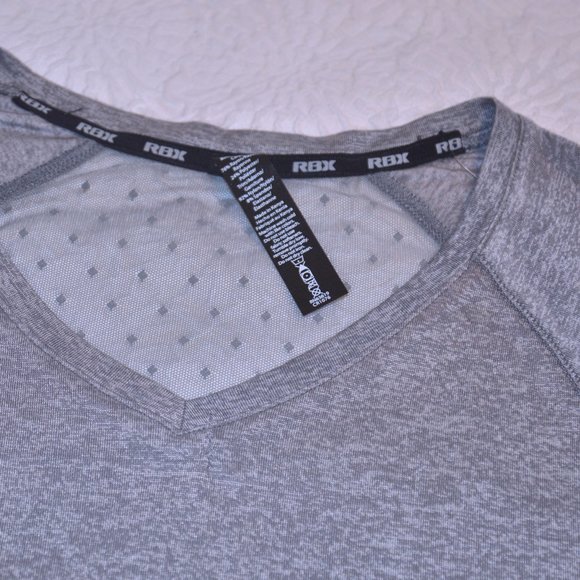 RBX Active V-Neck Long Sleeve Top with sheer back detail - Picture 8 of 11